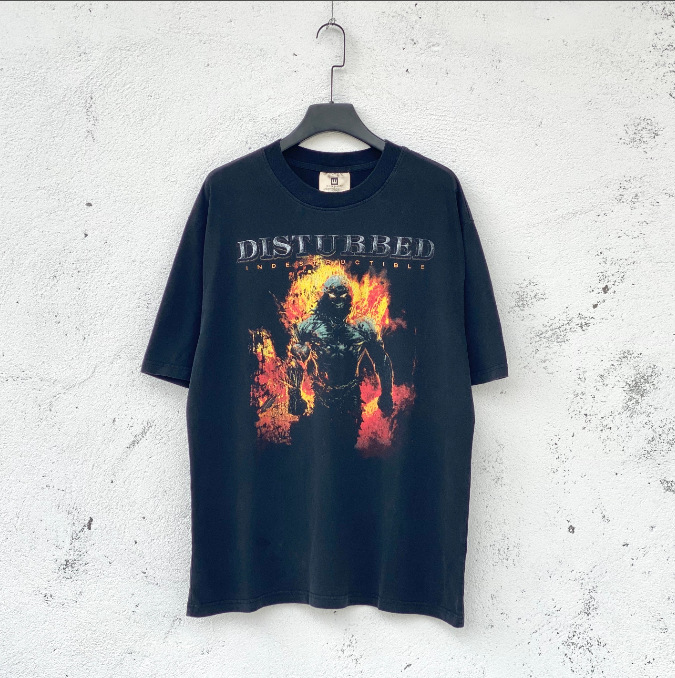 Vtg半袖男アメリカンヴィンテージマンソンセントレトロダークダーク欧米古いfogスタイルハイストリートtシャツ