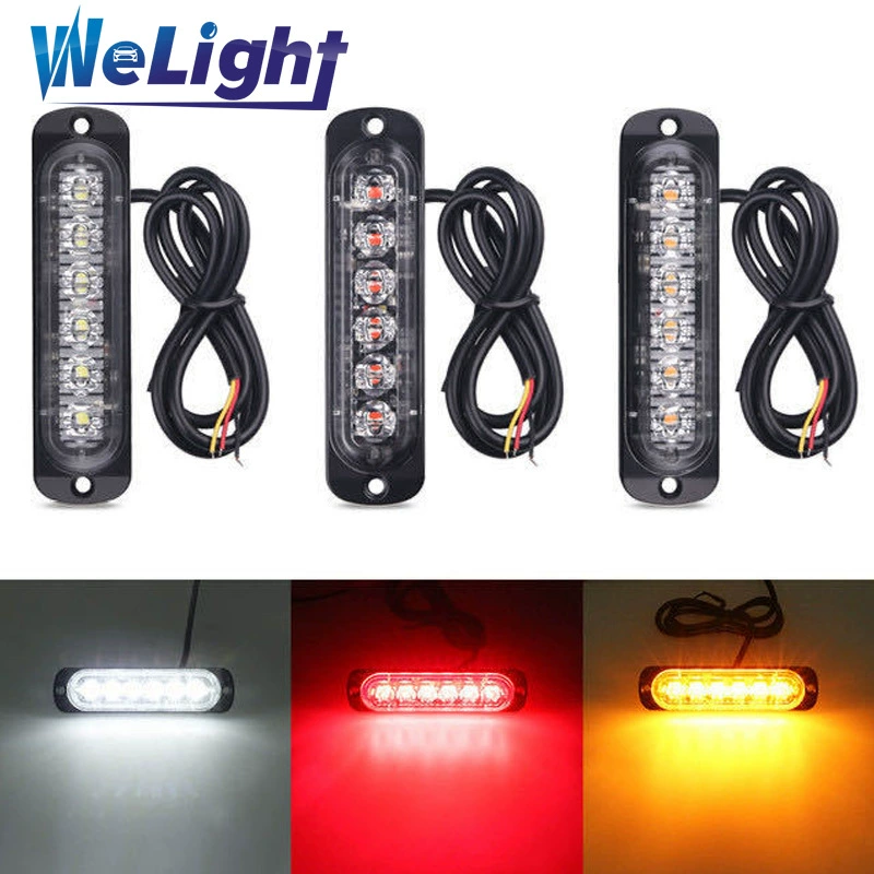12-24В сверхяркая ультратонкая однорядная 6LED световую ленту для грузовика предупреждающие огни мотоцикла пикапа модификация