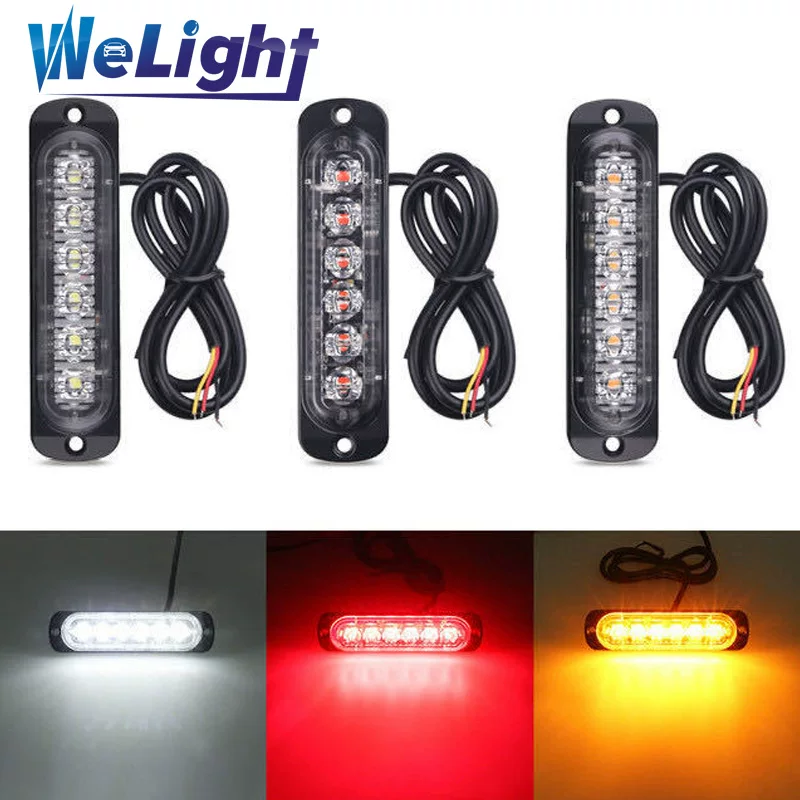12-24В сверхяркая ультратонкая однорядная 6LED световую ленту для грузовика предупреждающие огни мотоцикла пикапа модификация