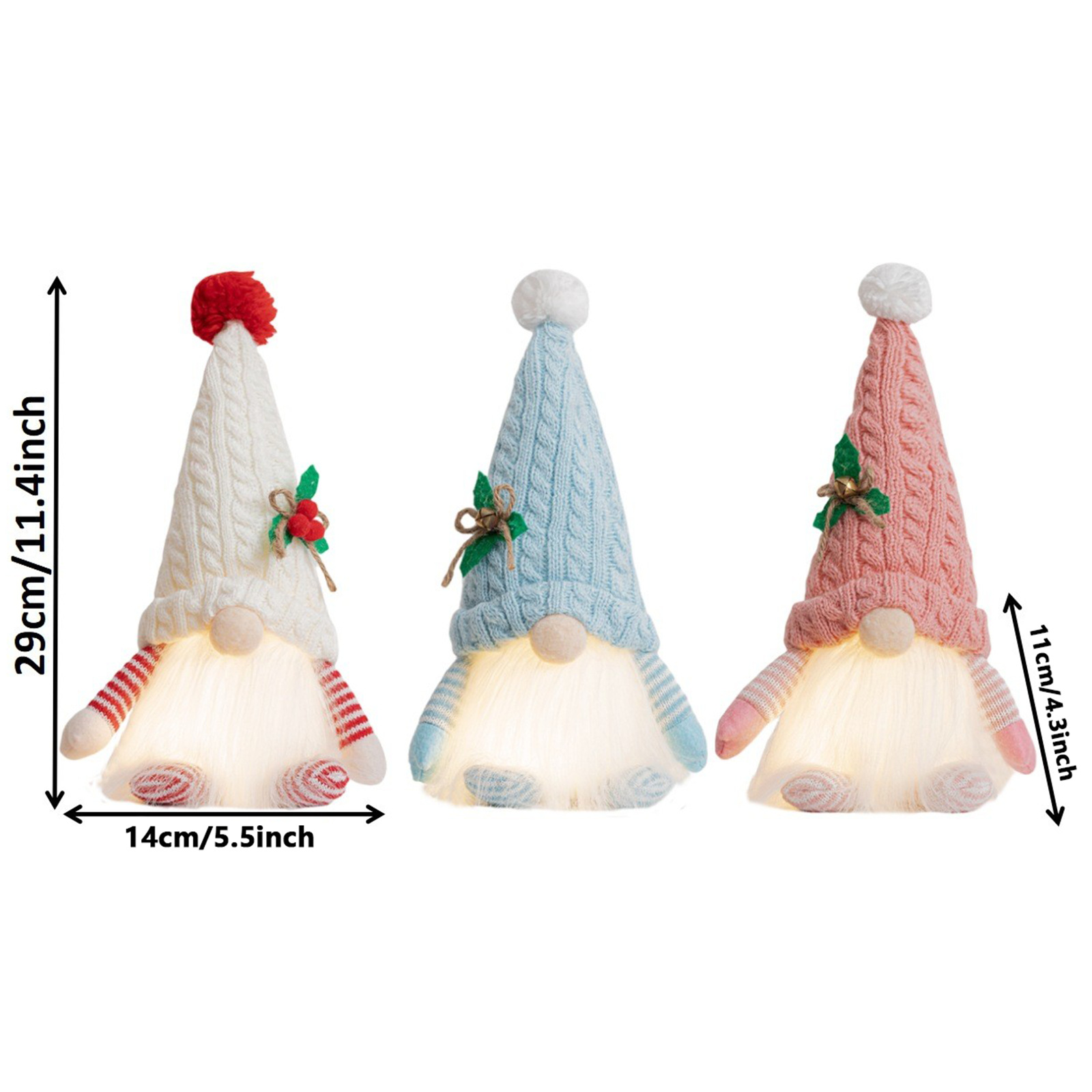 Navidad nueva decoración de alta calidad con lámpara sombrero de punto muñeca luminosa Rudolph muñeca creativa regalos