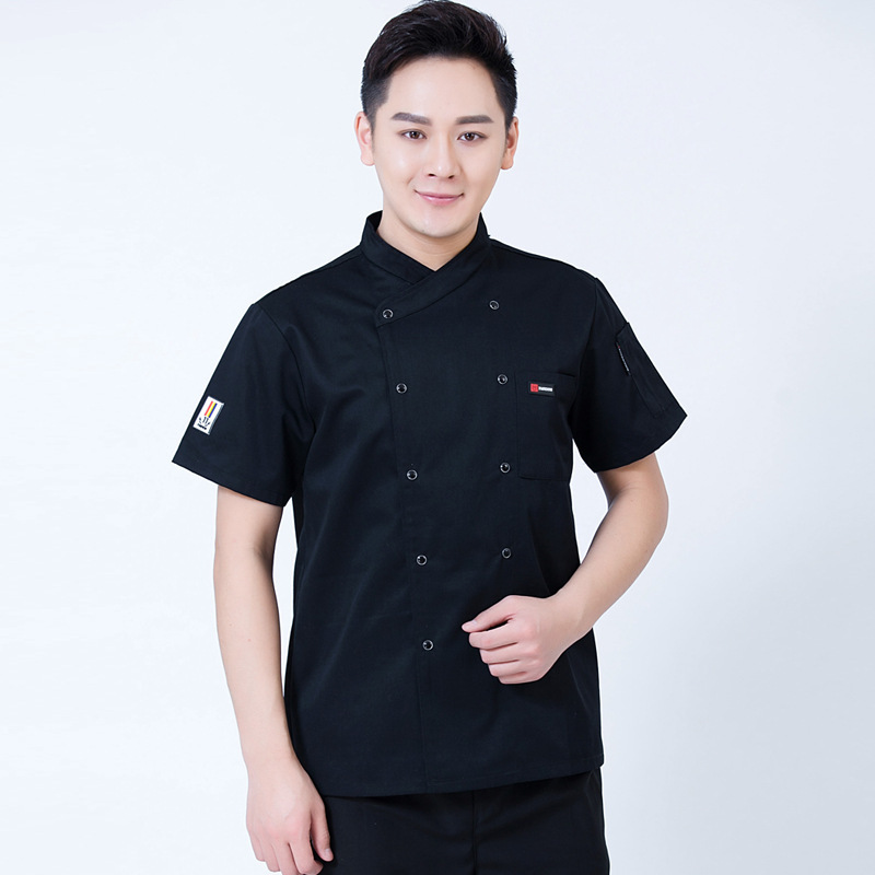 高端定 制厨师服短袖透气耐磨厨师工作服长袖酒店后厨房火锅烘焙|undefined