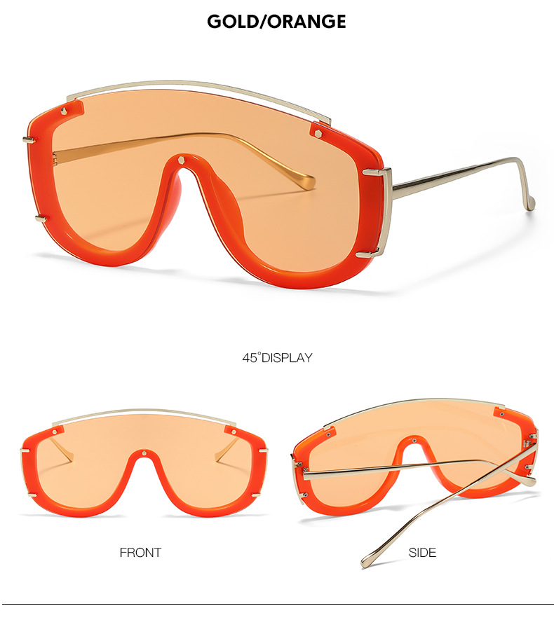 Ins Style Sports Solid Color Pc Special-shaped Mirror Frameless Women's Sunglasses display picture 4