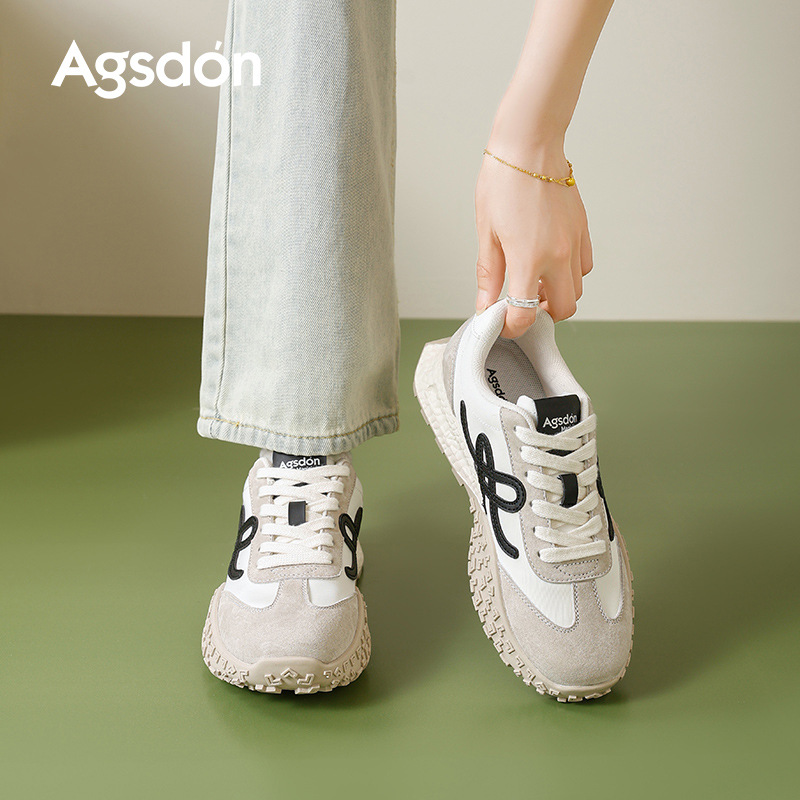 Zapatillas deportivas Augusden de suela gruesa estilo retro para mujer, novedad primavera 2026, estilo ballet, zapatillas deportivas informales tipo dad sneakers.