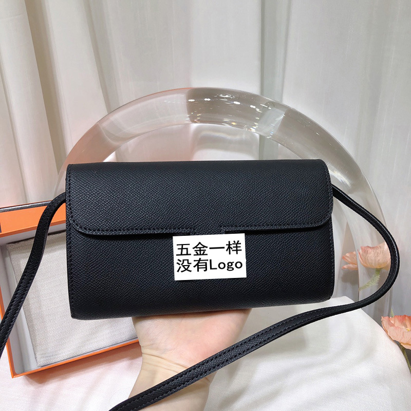 High-End Versatile Long Kangkang Bag Mini Coin Purse Genuine Leather Multi-Card Slot Clutch Bag Single Shoulder Crossbody Small Square Bag
