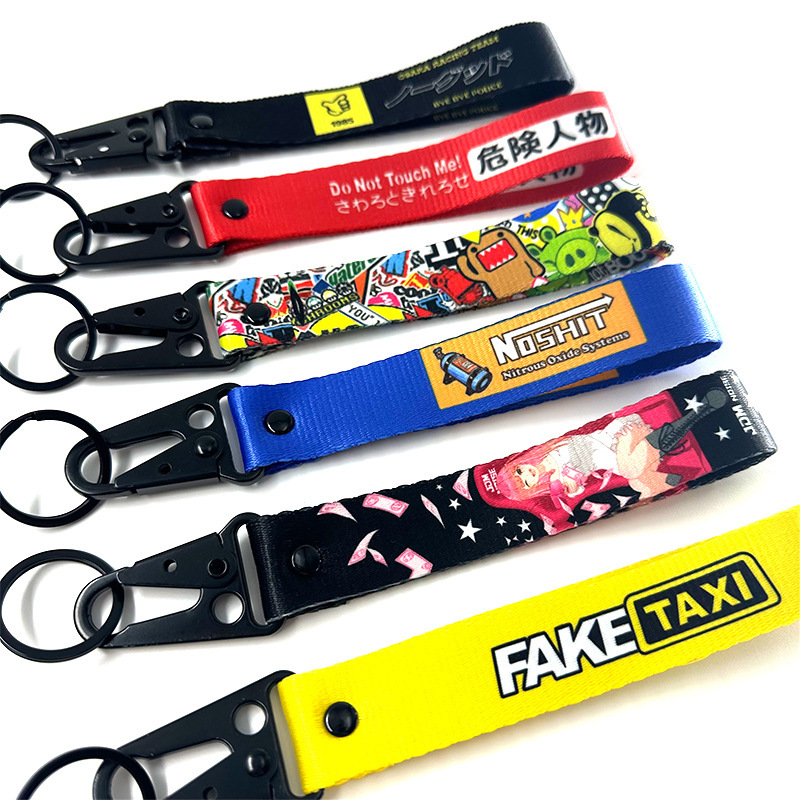 【同型低価格】カーツーチューニング文化JDMデジタルプリント簡単鷹口バックルバイクキーホルダーバッグチャームキーリングリボン|undefined