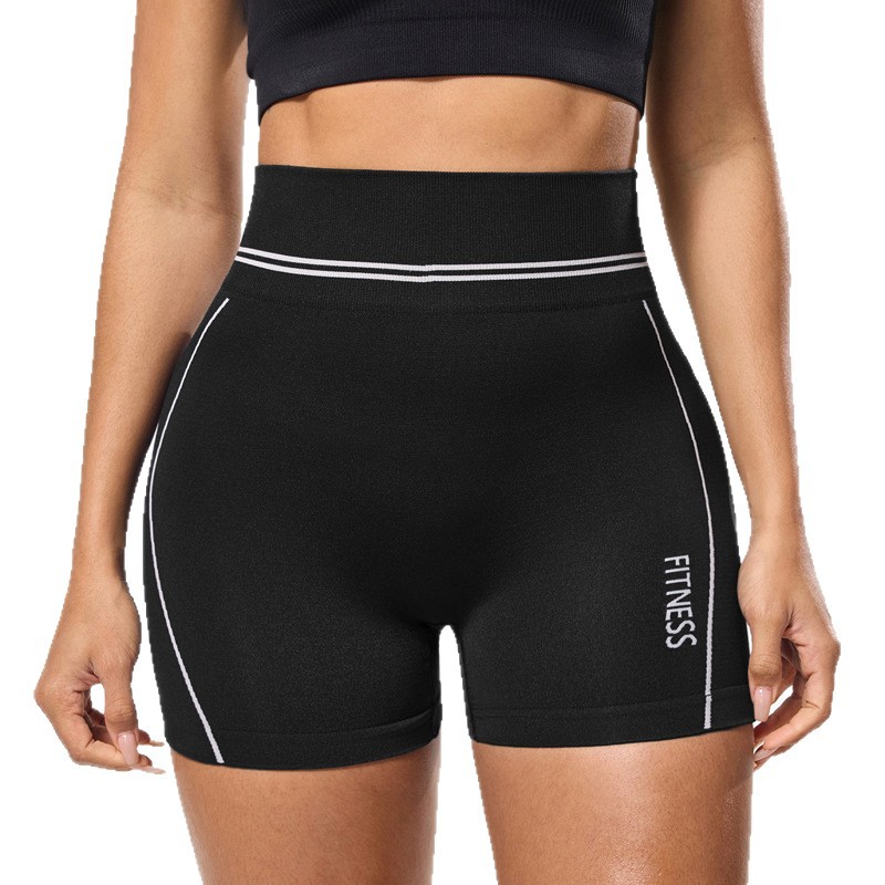 Pantalones cortos deportivos personalizados transfronterizos, cintura alta, cadera desnuda, pantalones de yoga secos rápidos, pantalones deportivos europeos y estadounidenses