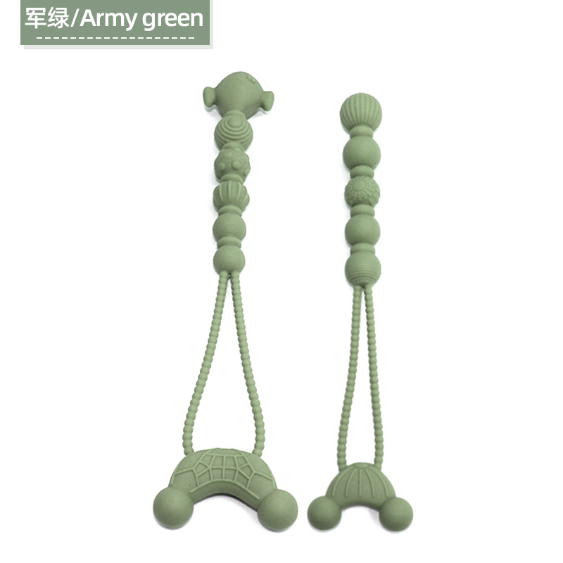 Dientes de bebé cremallera molar juguete calmante silicona grado alimenticio puede roer manos de prevención de comer Amazon transfronterizo