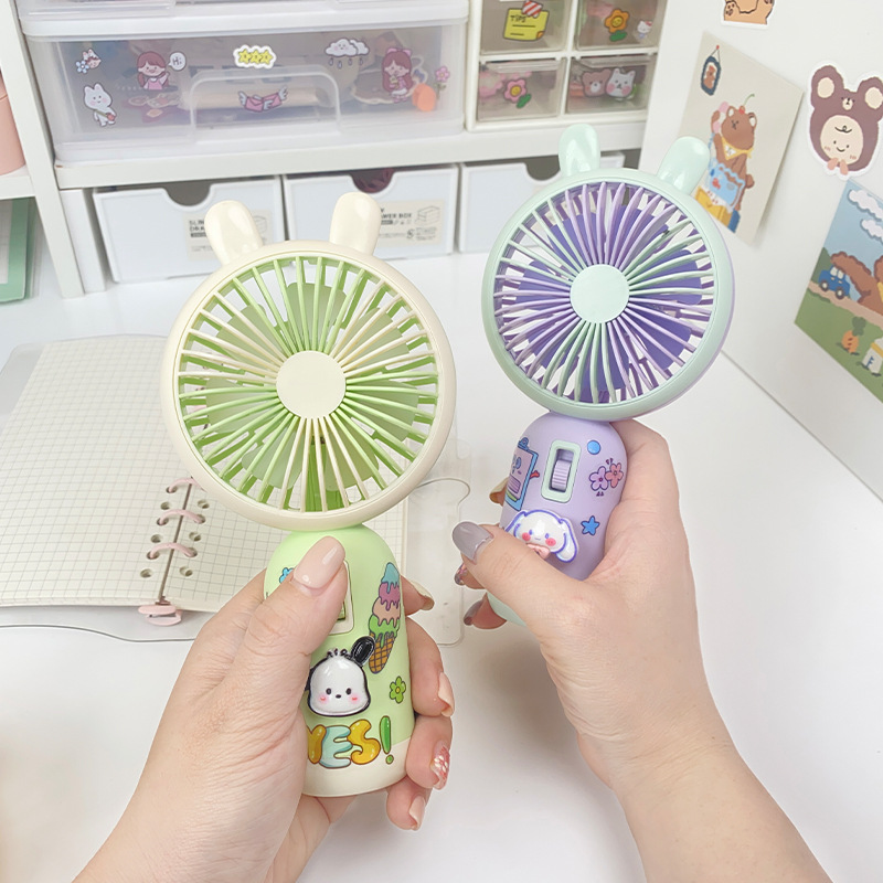 2024 Handheld Mini Fan with USB Charging Portable Desktop Standable Student Gift Fan Manufacturer Wholesale