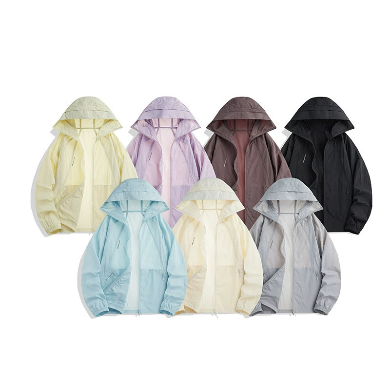 2025 новая солнцезащитная одежда для мужчин и женщин, летний модный бренд, стильный тренд UPF100+, макаронные цвета, тканая пара