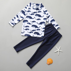 新款兒童泳衣男寶寶分體小中大童速干泳裝長衣長褲防嗮男童游泳衣