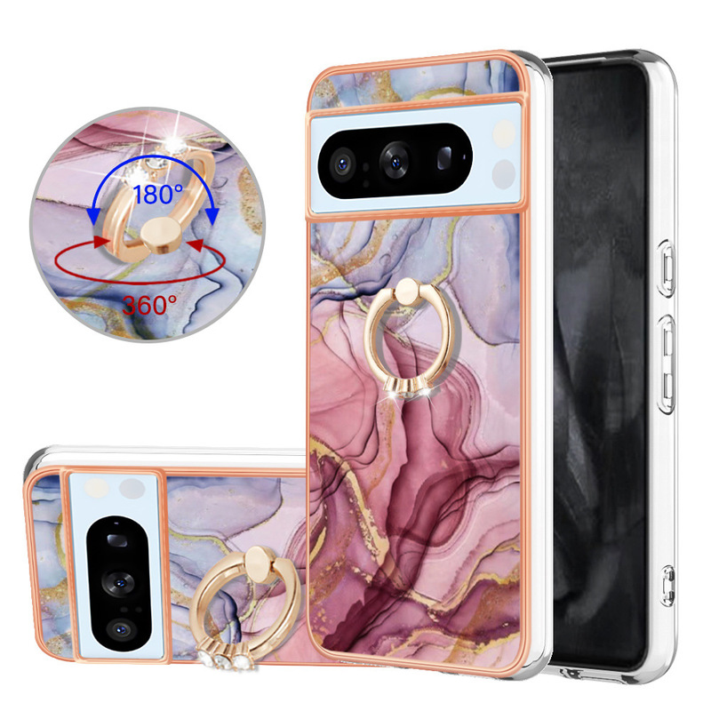 For Google Pixel 8 Pro electroplated marble pattern bracket mobile phone case 2. 0MM TPU protective case For Google Pixel 8 Pro electroplated marble pattern bracket mobile phone case 2. 0MM TPU protective case