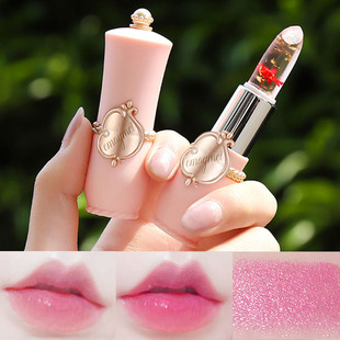 Cross-Border Dried Flower Lipstick for Students, Tinted Lip Care, Moisturizing, Long-Lasting Jelly Temperature-Changing Lipstick, Cheap