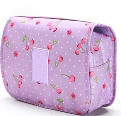 Nueva bolsa de cosméticos de viaje floral bolsa de lavado gancho colgando bolsa de almacenamiento de gran capacidad plegable bolsa de organización portátil