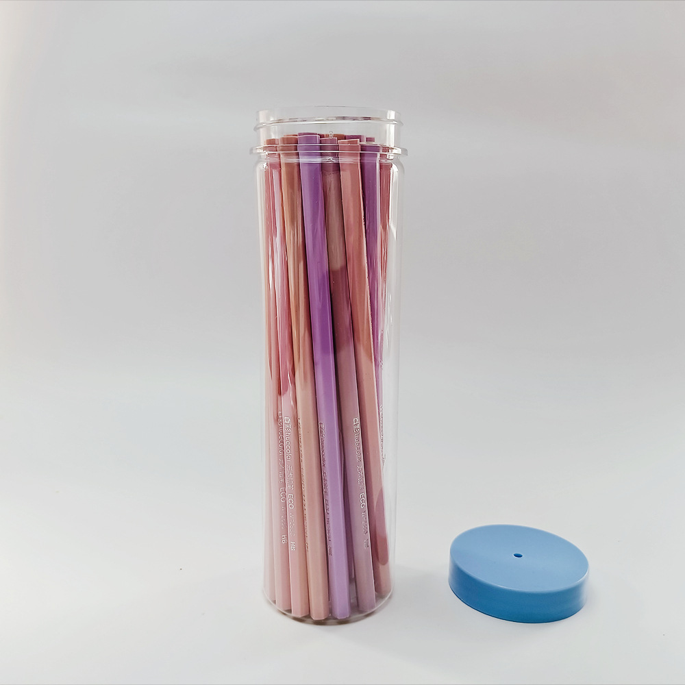 简易塑料圆形笔筒195高180高 30支 PET直身透明简易铅笔筒