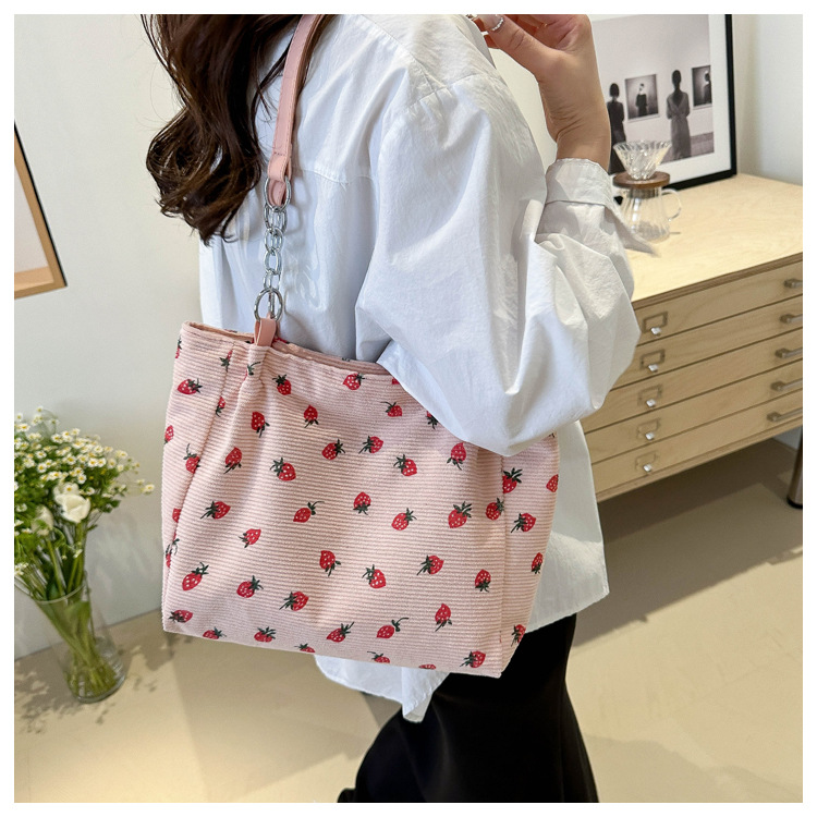Umhängetasche mit großem Fassungsvermögen für Reisen, Cord-Handtasche, vielseitige Schultertasche, Damen-Einkaufstasche, Pendler-Notebook-Schultasche, neu – Detail 10