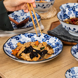 Япония Импортирован Чибонгьюань Оригинальный дизайн керамический рисовый танец кошка кошка вишнево цветут глазурь эллиптическая чаша лапша миска