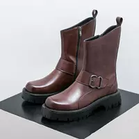Ботинки (Martens) высокие челси на платформе, английский стиль, массивная подошва