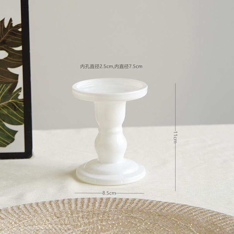 White Roman Column Candelabra Medium