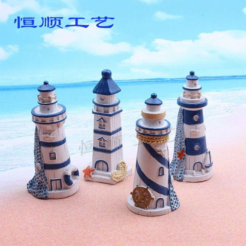 Средиземноморские украшения для рукоделия из смолы Сторожевая башня Песочный стол Песочный набор Маяк Смола Маяк Украшения для маяка 7,5 см
