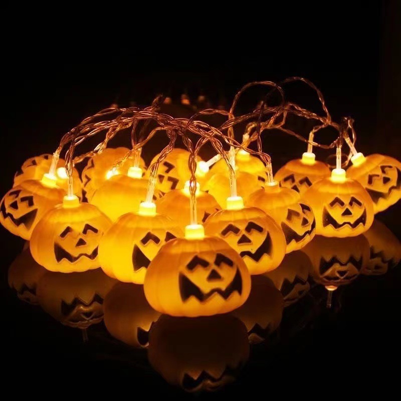Luces LED transfronterizas, luces de cadena para Halloween, luces solares con forma de calabaza, luces decorativas para días festivos, luces de ambiente festivo para exteriores, luces coloridas