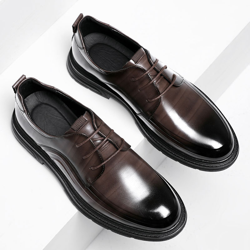 First-Layer Cowhide Men's Shoes, New Autumn Business Formal Leather Shoes, Men's British Fashion Genuine Leather Young Style Single Shoes for Men First-Layer Cowhide Men's Shoes, New Autumn Business Formal Leather Shoes, Men's British Fashion Genuine Leather Young Style Single Shoes for Men
