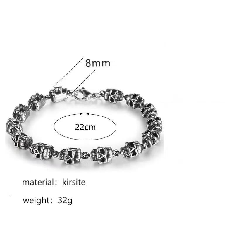 Hip-Hop Geometric Skull Alloy Plating Men's Bracelets display picture 1