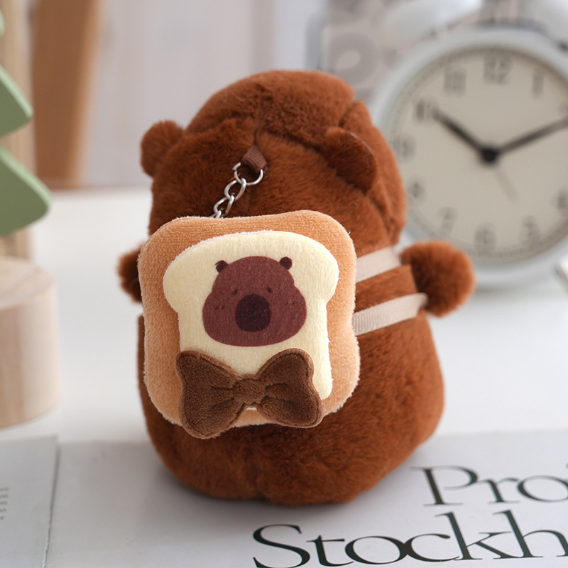 カピバラぬいぐるみハンバーガークッキーカピバラ人形キーホルダーバックパックペンダントぬいぐるみペンダント卸売|undefined
