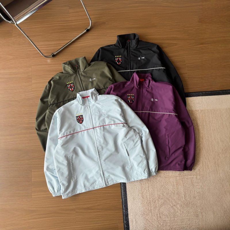Cross-border Sup American retro waterproof embroidered pattern zip-up crossover long-sleeve jacket, unisex Cross-border Sup American retro waterproof embroidered pattern zip-up crossover long-sleeve jacket, unisex