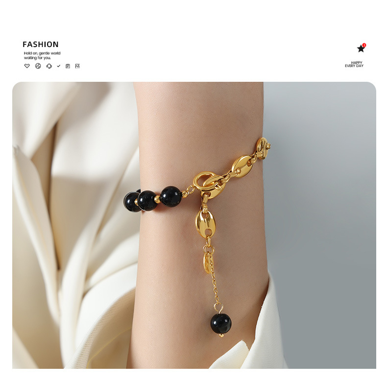 Elegant Mode Geometrisch Süßwasserperle Achat Kupfer Perlen Überzug Armbänder display picture 3