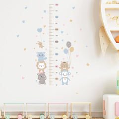 LD96118卡通動物組合身高貼布置客廳臥室家居玄關裝飾牆貼畫自粘