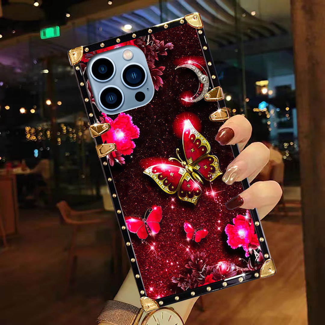 Phone Case For Iphone 15 Pro And 14 Colorful Butterfly Painted Cover_voghion.com