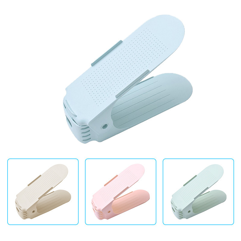 Zapatero de almacenamiento ajustable creativo, soporte para zapatos de doble capa, ahorro de espacio, almacenamiento de dormitorios domésticos, zapatillas, zapatero, ventas directas de fábrica