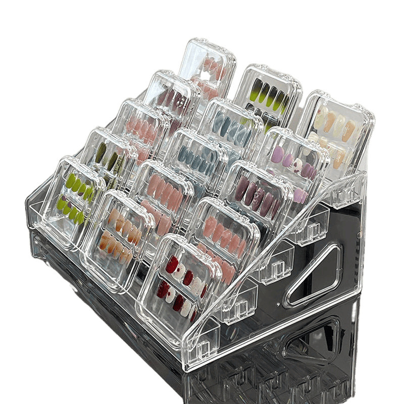 Showcase de manicuras tipo escalón cubierta de mesa caja de manicuras tienda de manicuras modelo showcase manicuras almacenamiento showcase