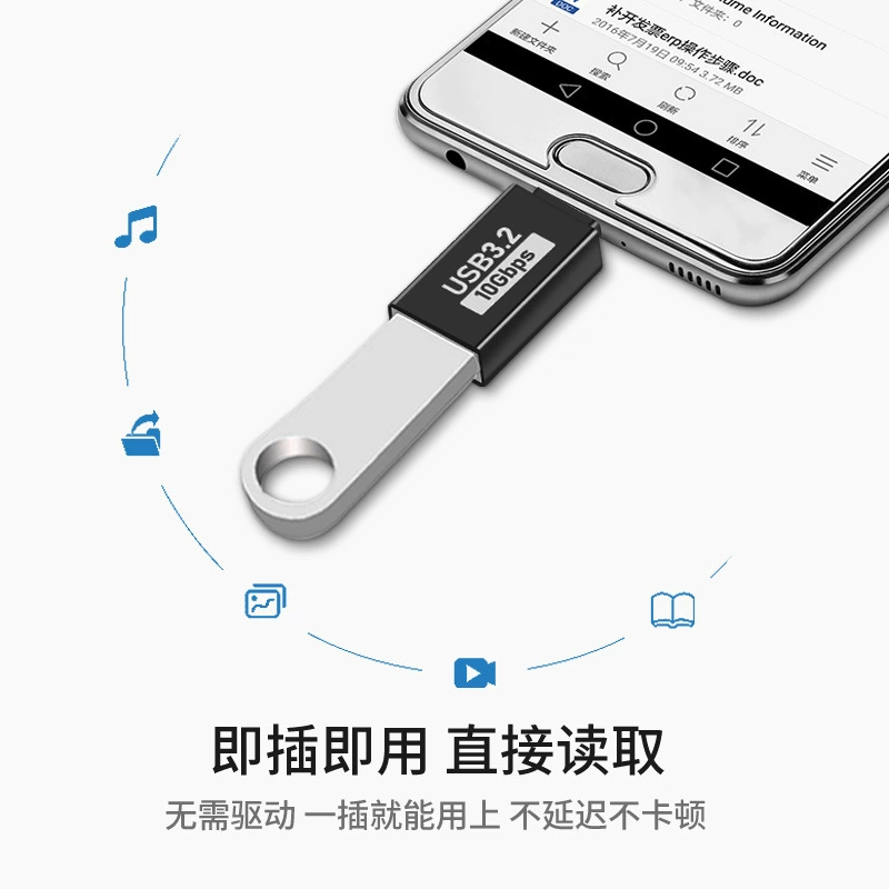 Переходник Type-C на USB OTG, Type-C Gan2 передача 10GB, Type-C (гнездо) на USB (штекер) GAN2