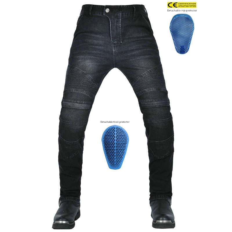 LOONG BIKER motocicleta jeans hombres y mujeres casual stretch cintura alta motocicleta vintage montar pantalones anti-caída