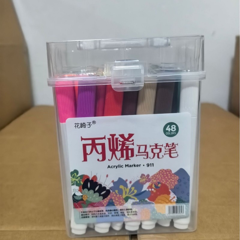 小学生向けアクリルマーカーペン、洗える、不透明、積み重ね可能なカラーペン、24色のペン、防水、速乾性|undefined