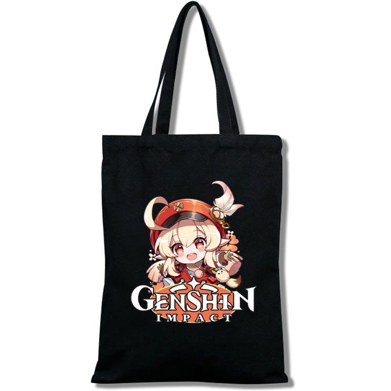 原神 Genshin Impact 动漫周边卡通派蒙可莉帆布袋跨境外贸手提袋