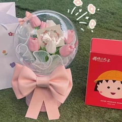 鬱金香仿真花波波球diy花束包裝材料配件亞克力球情人節禮物批發