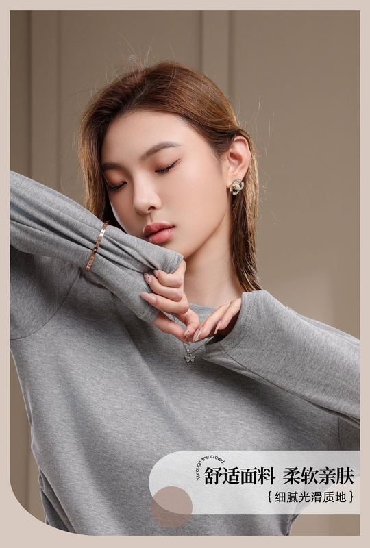 秋冬新款小蛮腰抽皱显瘦正肩棉打底衫上衣女纯色圆领长袖针织衫女|undefined