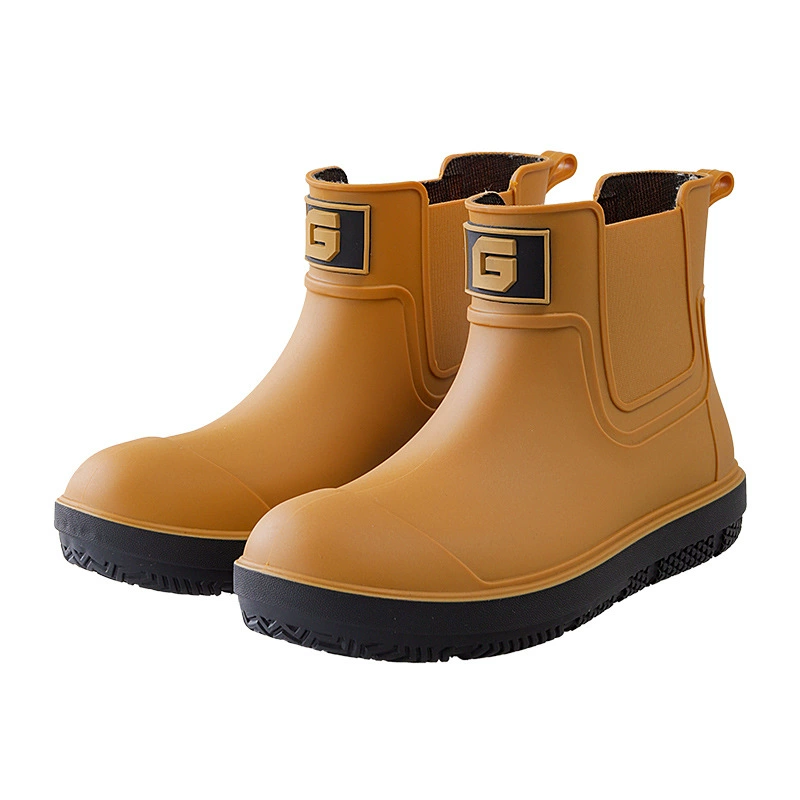 Environmentally friendly materials cross-border new style men's rain boots short-tube outdoor trendy waterproof shoes thick-soled rubber shoes women's lightweight overshoes