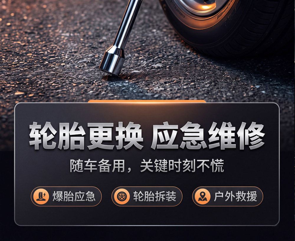 Car tire wrench, labor-saving disassembly tool, extended tire changing cross socket set, car repair disassembly tool