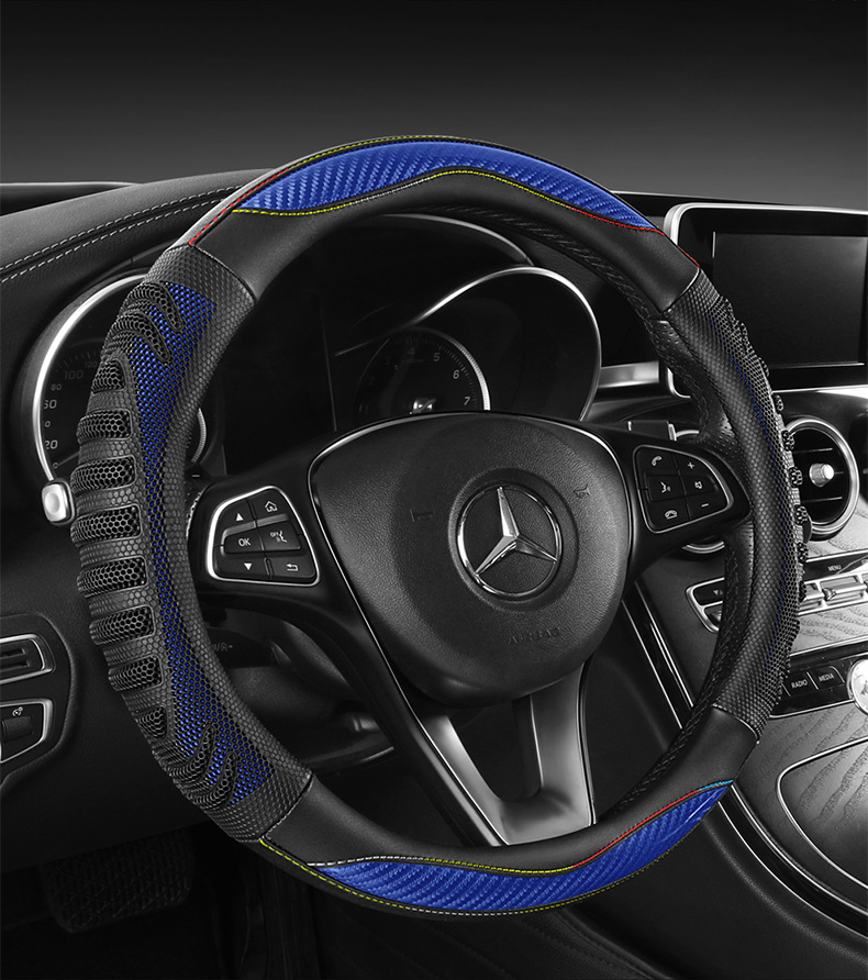 New car steering wheel cover, temperature-regulating, wear-resistant, universal steering wheel protector, spliced, breathable, non-slip steering wheel cover