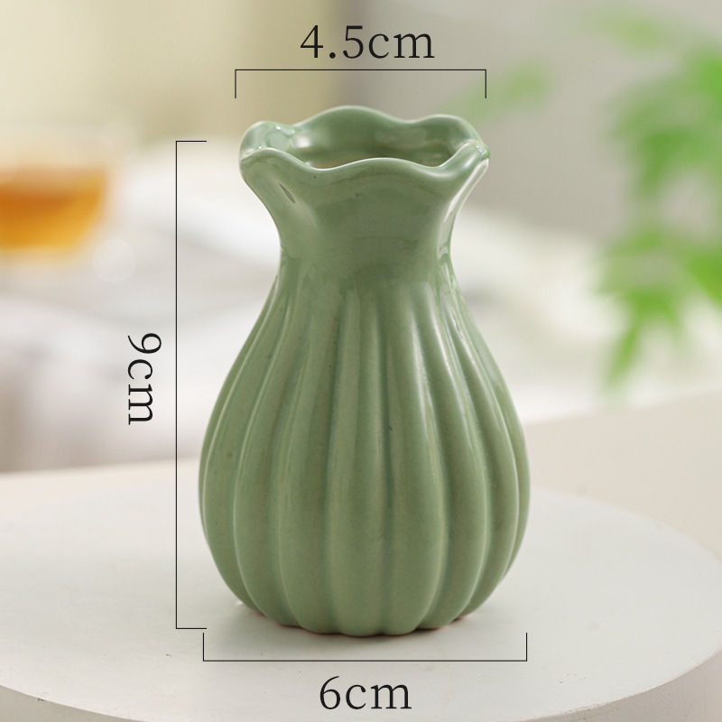 インクリームスタイルデスクトップセラミック花瓶ルームリノベーション小物暖かい模擬花装飾品オフィス装飾|undefined