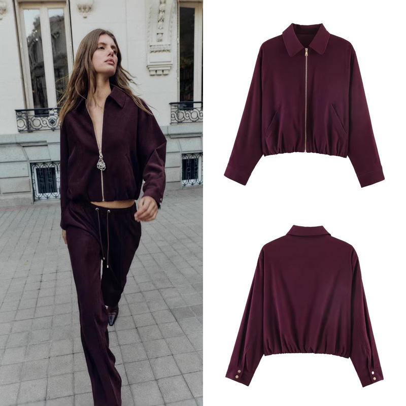 Z Brand Foreign Trade Cross-Border European and American Style Women's Fashion Loose Zipper Jacket for Spring 2026 Z Brand Foreign Trade Cross-Border European and American Style Women's Fashion Loose Zipper Jacket for Spring 2026