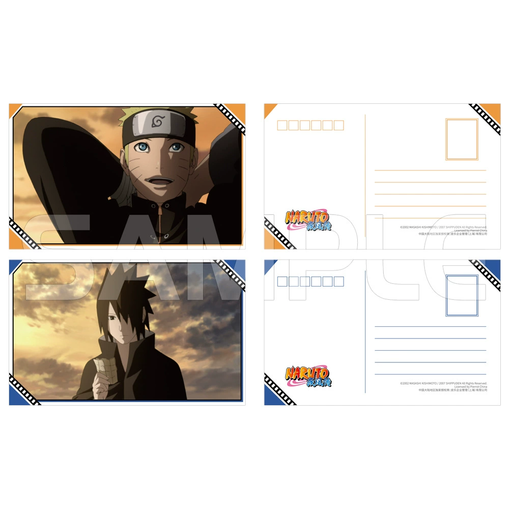 Почтовые открытки (Naruto) набор классических сцен — лицензированная коллекционная серия, 12 дизайнов, глянцевые принты