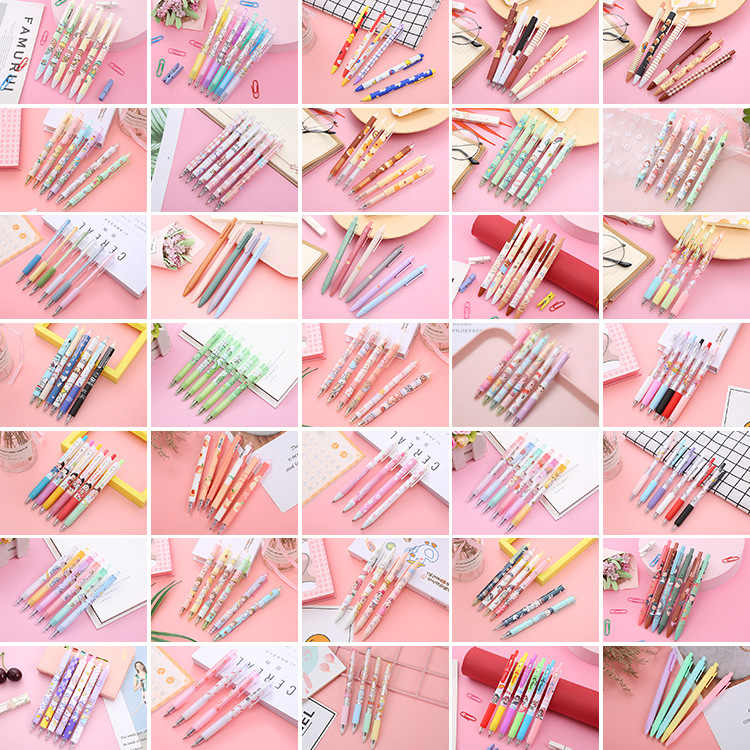 Press gel pen combination a variety of optional student examination black water pen ins high color value Office sign pen