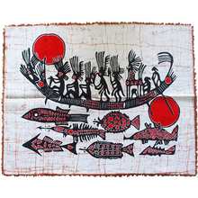 云南部落民族风手工居酒吧装饰壁挂特色手绘蜡染画土布重彩