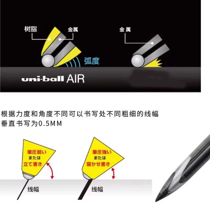 Япония Mitsubishi UNI-Ball Air водорастворимая чернильная ручка 0.5 0.7 мм для эскизов, рисование комплект UBA-188