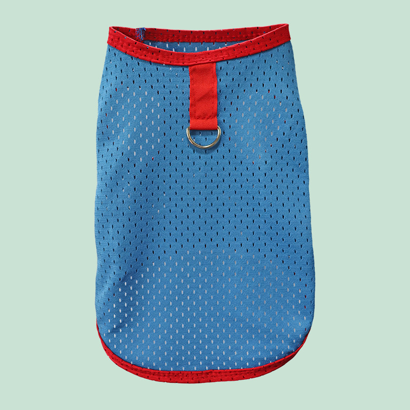 Primavera y verano nuevo estilo mascota gato perro ropa chaleco agujero camiseta transpirable pequeño y mediano peluche bichon perro ropa al por mayor