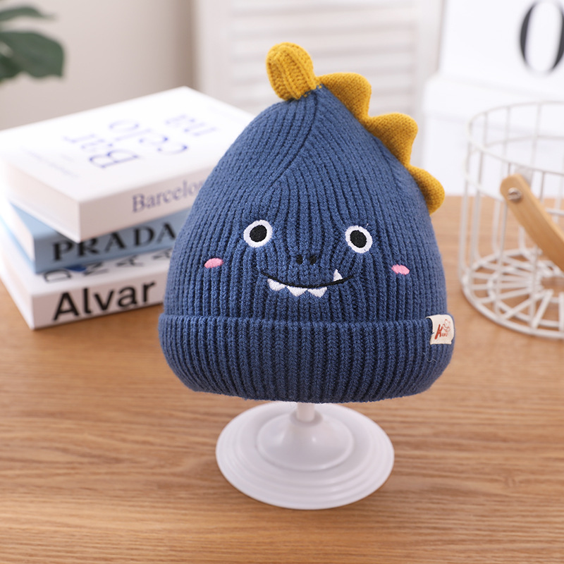 Fashion Cartoon Dinosaur Woolen Hat Warmth Thick Knitted Hat display picture 2